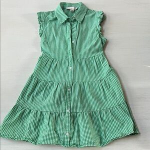 Stylish Green Gingham Mini Dress